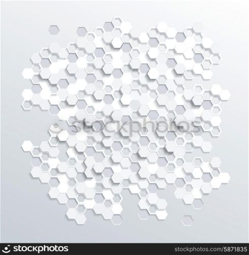 Hexagonal abstract 3d background, vector illustration