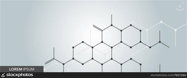 Hexagonal chemistry and medicine and science and technology concept background.. Hexagonal chemistry and medicine and science and technology concept background
