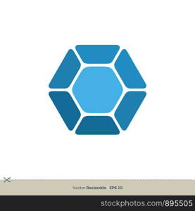 Hexagonal Logo Vector Template Illustration Design. Vector EPS 10.