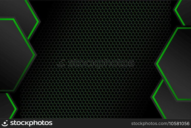 Hexagonal pattern background, sided border element