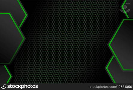 Hexagonal pattern background, sided border element