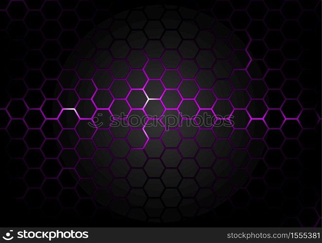 Hexagonal Pattern on Purple Magma Background