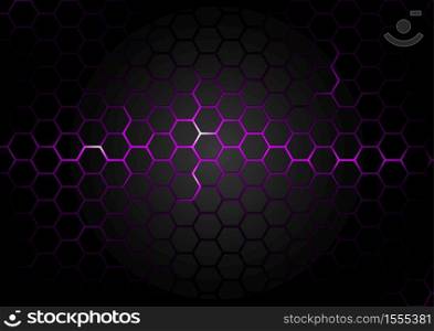Hexagonal Pattern on Purple Magma Background