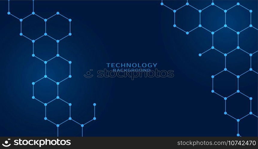 hexagonal shape technology background design
