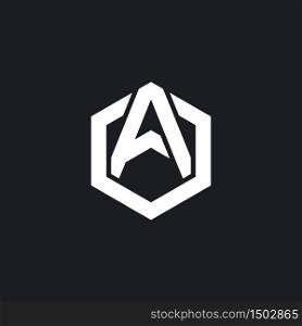 Hexagonal with A letter logo vector illustration design