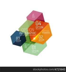 Hexagone infographic diagram templates. Vector hexagone infographic diagram templates