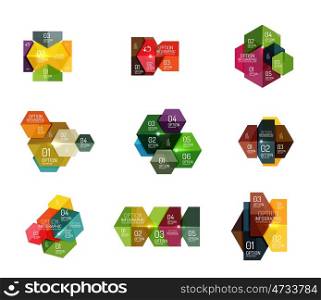Hexagone infographic diagram templates. Vector hexagone infographic diagram templates