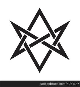 Hexagrammum Mysticum (unicursal hexagram) ? The Horns of Asmodeus, or The Horned Head (symbol of The Horned God), Mystic Occult Sign of Black Magic and Illuminati.