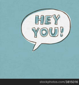 Hey You! Exclamation Words Vector Illustration