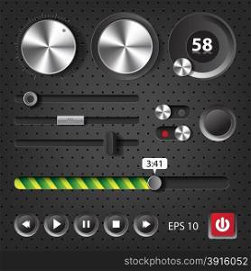 Hi-End User Interface Elements for audio player and website