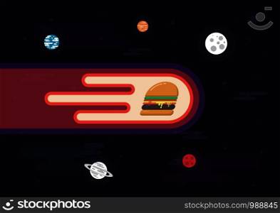 Hi speed hamburger in space, across universe delivery