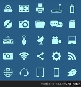 Hi-tech color icons on blue background, stock vector