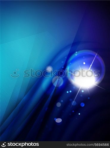 Hi-tech futuristic abstract blurred flares and blue colors
