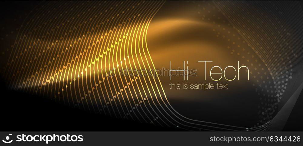 Hi-tech futuristic techno background, neon shapes and dots. Hi-tech futuristic techno background, neon shapes and dots. Technology connection, big data, dotted structure