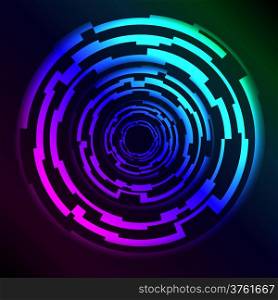 Hi-Tech HUD Rings with plasma effect, vector illustration