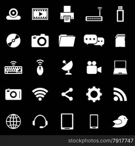 Hi-tech icons on black background, stock vector