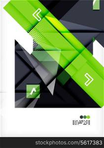 Hi-tech modern design template - futuristic modern straight geometric lines and shapes in glossy 3d style with shadows