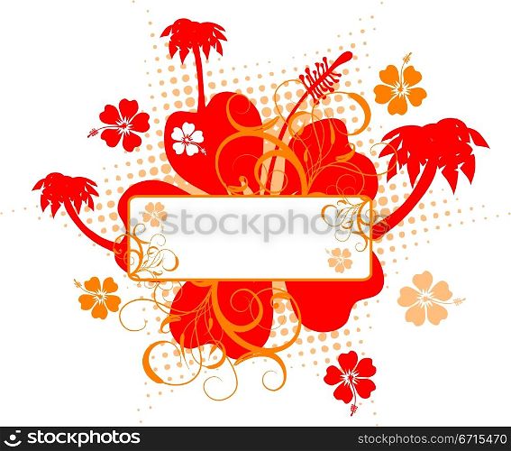 Hibiscus background, vector