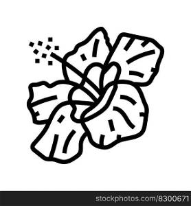 hibiscus flower spring li≠icon vector. hibiscus flower spring sign. isolated contour symbol black illustration. hibiscus flower spring li≠icon vector illustration