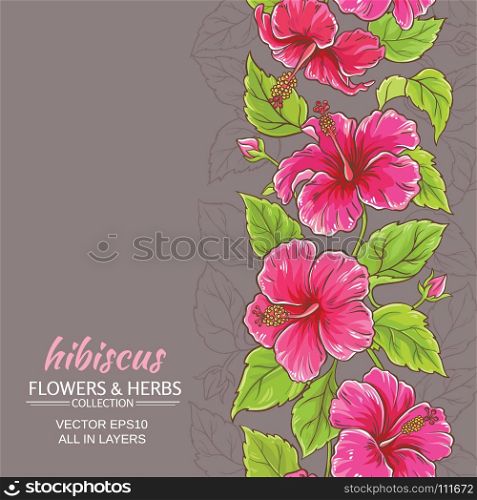 hibiscus vector background. hibiscus flowers vector pattern on color background