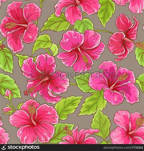 hibiscus vector pattern. hibiscus flowers vector pattern on color background