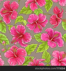 hibiscus vector pattern. hibiscus flowers vector pattern on color background