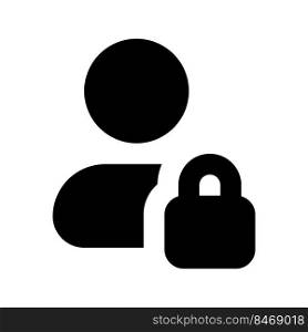 Hidden private contact black glyph ui icon. User profile under privacy. User interface design. Silhouette symbol on white space. Solid pictogram for web, mobile. Isolated vector illustration. Hidden private contact black glyph ui icon