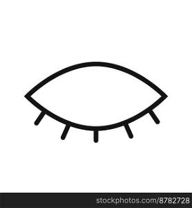 Hide eye line icon isolated on white background. Black flat thin icon on modern outline style. Linear symbol and editable stroke. Simple and pixel perfect stroke vector illustration.