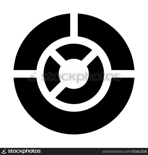 hierarchical pie chart, icon on isolated background