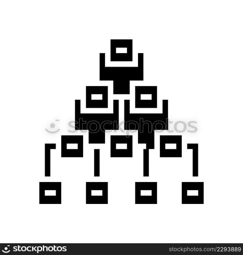 hierarchy diagram glyph icon vector. hierarchy diagram sign. isolated contour symbol black illustration. hierarchy diagram glyph icon vector illustration