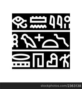 hieroglyph egypt glyph icon vector. hieroglyph egypt sign. isolated contour symbol black illustration. hieroglyph egypt glyph icon vector illustration