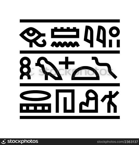 hieroglyph egypt line icon vector. hieroglyph egypt sign. isolated contour symbol black illustration. hieroglyph egypt line icon vector illustration