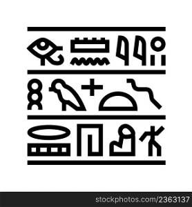 hieroglyph egypt line icon vector. hieroglyph egypt sign. isolated contour symbol black illustration. hieroglyph egypt line icon vector illustration