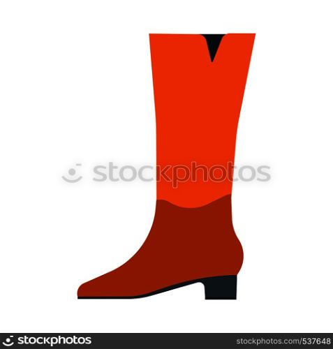High boot women brown design clothing style illustration sign vector icon. Glamour elegant lady shoes