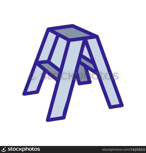 high chair with steps and platform for repair icon vector. high chair with steps and platform for repair sign. color symbol illustration. high chair with steps and platform for repair icon vector outline illustration