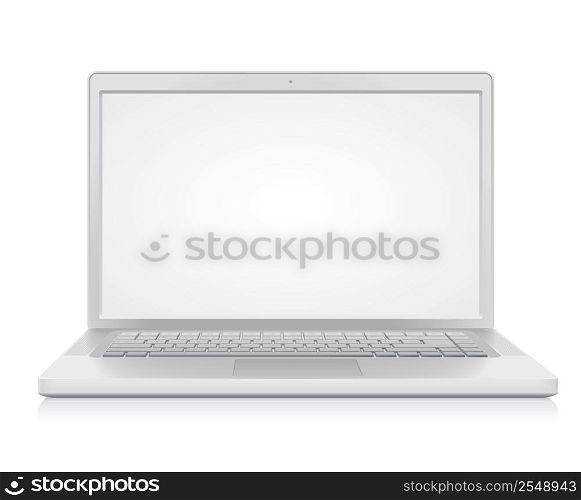 High detailed laptop. Vector illustration.
