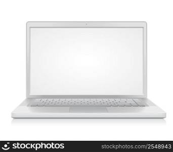 High detailed laptop. Vector illustration.