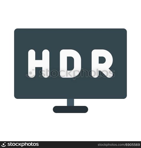 High dynamic range tv, icon on isolated background