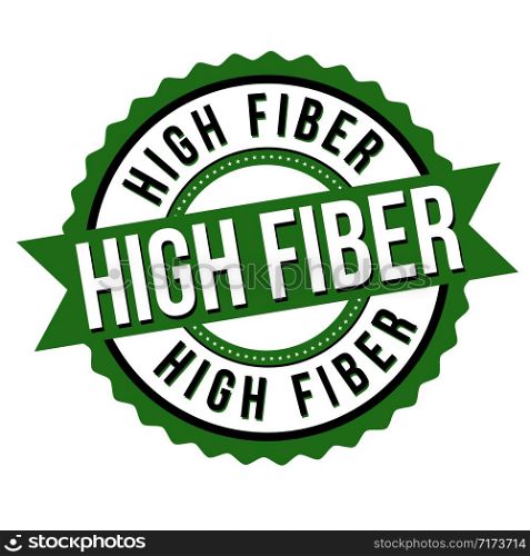 High fiber label or sticker on white background, vector illustration