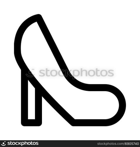 high heel sandal, icon on isolated background