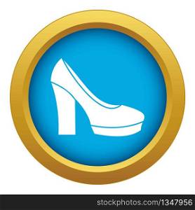 High heel shoes icon blue vector isolated on white background for any design. High heel shoes icon blue vector isolated