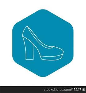 High heel shoes icon. Outline illustration of high heel shoes vector icon for web. High heel shoes icon, outline style