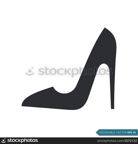 High Heels Women Shoe Icon Vector Template Flat Design Illustration Design