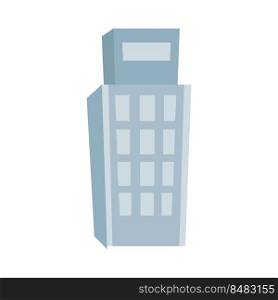Highμ<istory building semi flat color vector object. City arχtecture. Full sized item on white. Development simp≤cartoon sty≤illustration for web graφc design and animation. Highμ<istory building semi flat color vector object