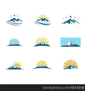 High Mountain icon Template Vector illustration design