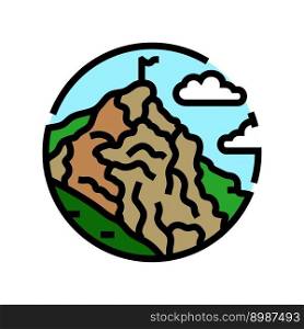 high mountain landscape color icon vector. high mountain landscape sign. isolated symbol illustration. high mountain landscape color icon vector illustration