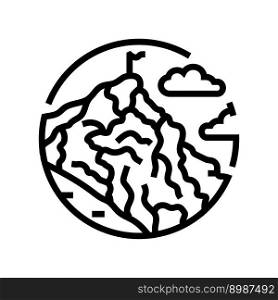 high mountain landscape line icon vector. high mountain landscape sign. isolated contour symbol black illustration. high mountain landscape line icon vector illustration