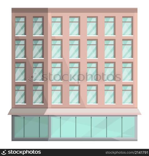 High multistory icon cartoon vector. Building elevation. Office apartment. High multistory icon cartoon vector. Building elevation