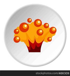 High power explosion icon in flat circle isolated on white background vector illustration for web. High power explosion icon circle