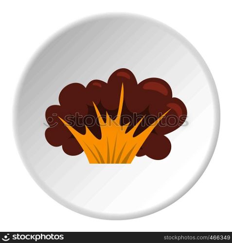 High powered explosion icon in flat circle isolated on white background vector illustration for web. High powered explosion icon circle